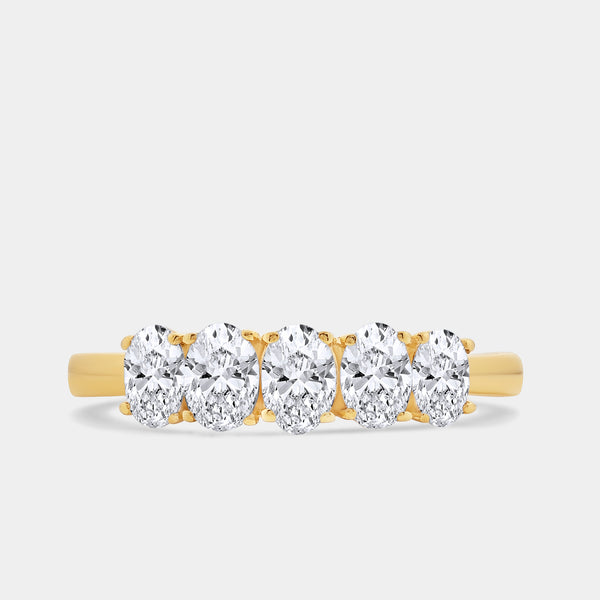 1 Carat Lab-Grown Diamond Oval-Shaped Five-Stone Ring — GILDED New York
