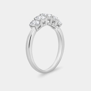 Gilded 1 Carat Lab-Grown Diamond Oval-Shaped Five-Stone Ring