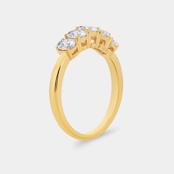1 Carat Lab-Grown Diamond Oval-Shaped Five-Stone Ring — GILDED New York