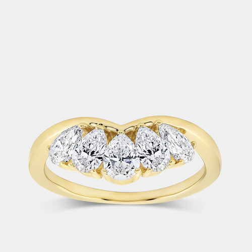 1 Carat Lab-Grown Diamond Pear-Shaped Crown Wedding Band — GILDED New York
