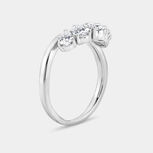 Gilded 1 Carat Lab-Grown Diamond Pear-Shaped Crown Wedding Band