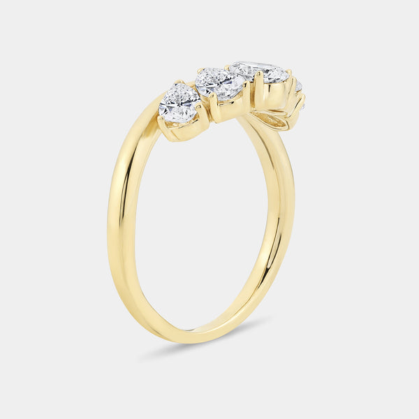 1 Carat Lab-Grown Diamond Pear-Shaped Crown Wedding Band — GILDED New York