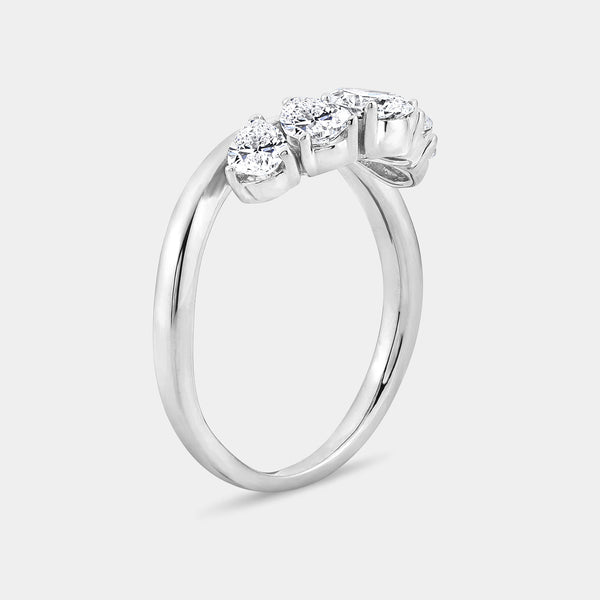 1 Carat Lab-Grown Diamond Pear-Shaped Crown Wedding Band — GILDED New York