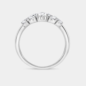 Gilded 1 Carat Lab-Grown Diamond Pear-Shaped Crown Wedding Band
