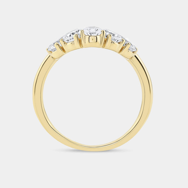 1 Carat Lab-Grown Diamond Pear-Shaped Crown Wedding Band — GILDED New York