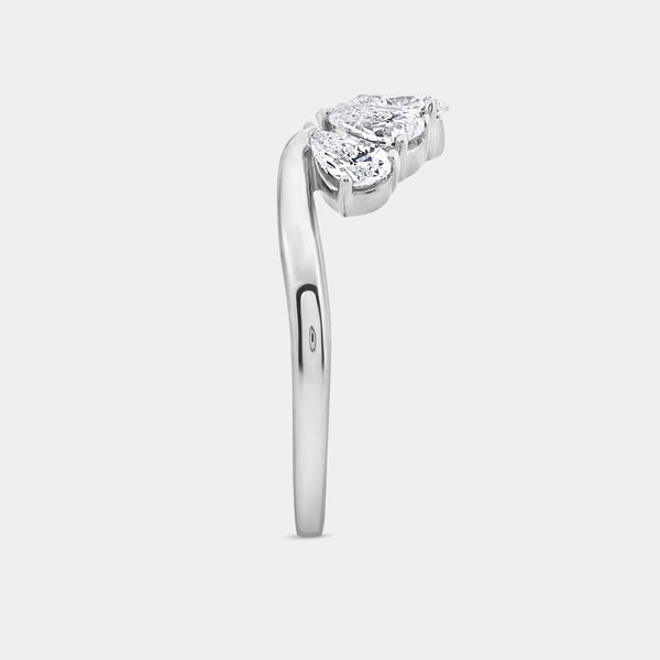 1 Carat Lab-Grown Diamond Pear-Shaped Crown Wedding Band — GILDED New York