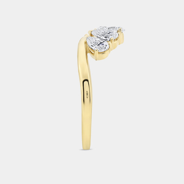 1 Carat Lab-Grown Diamond Pear-Shaped Crown Wedding Band — GILDED New York