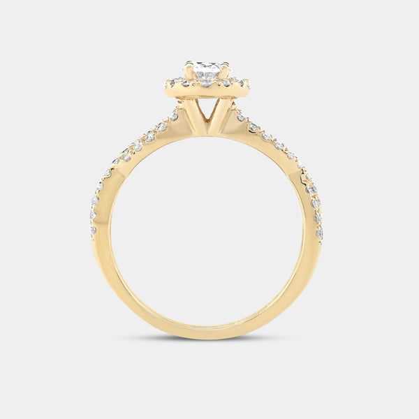 1 Carat Lab-Grown Diamond Oval-Shaped Engagement Ring with a Crossover Shank — GILDED New York