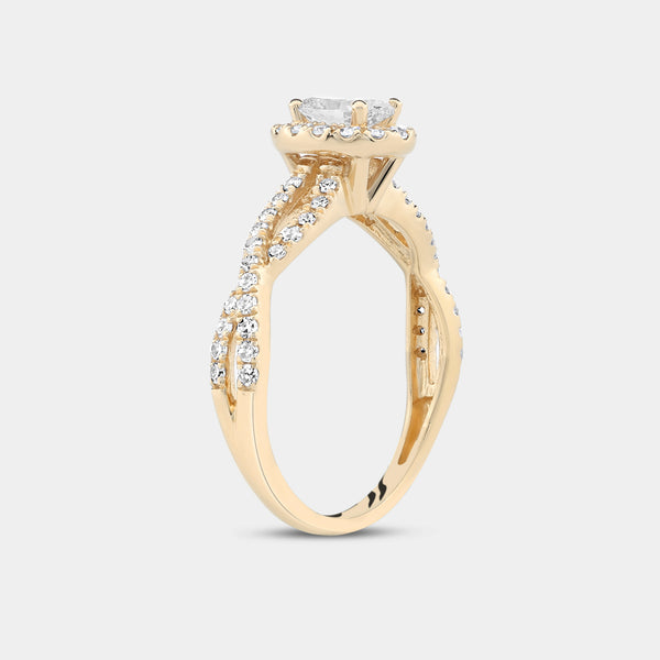 1 Carat Lab-Grown Diamond Oval-Shaped Engagement Ring with a Crossover Shank — GILDED New York