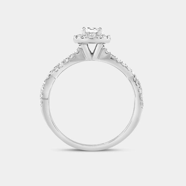 1 Carat Lab-Grown Diamond Oval-Shaped Engagement Ring with a Crossover Shank — GILDED New York