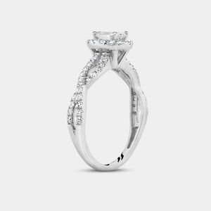 Gilded 1 Carat Lab-Grown Diamond Oval-Shaped Engagement Ring with a Crossover Shank