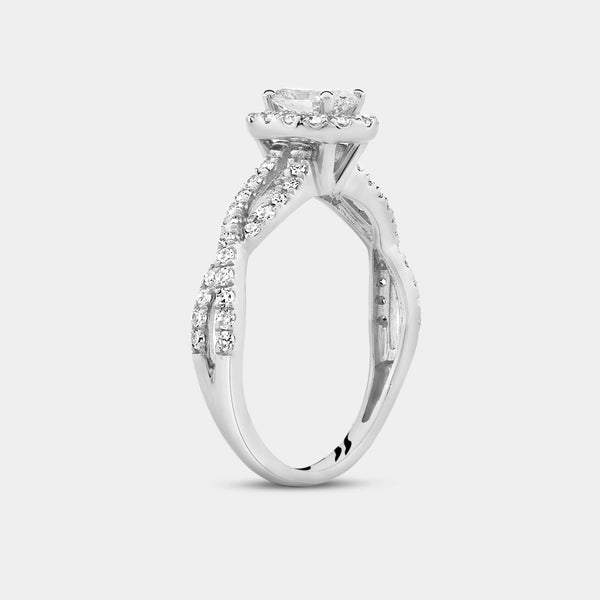 1 Carat Lab-Grown Diamond Oval-Shaped Engagement Ring with a Crossover Shank — GILDED New York