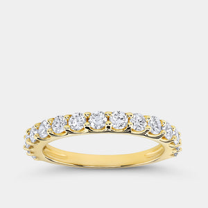 Gilded 1 Carat Lab-Grown Diamond Prong-Set Classic Band
