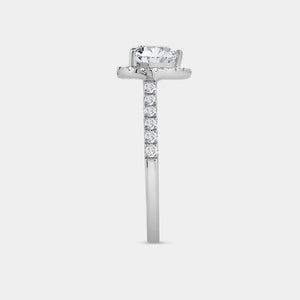 Gilded 1 and 1/3 Carat Lab-Grown Diamond Heart-Shaped Halo Engagement Ring with a Classic Studded Shank