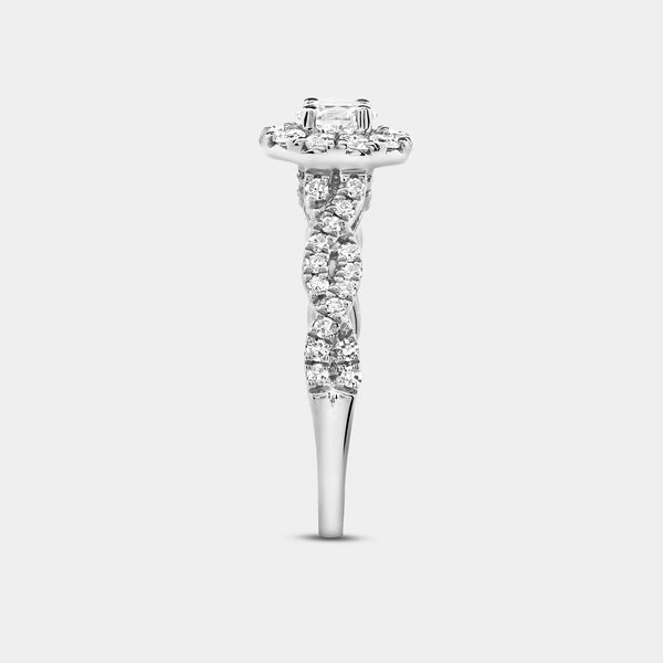 1 Carat Lab-Grown Diamond Oval-Shaped Halo Engagement Ring with a Braided Shank — GILDED New York