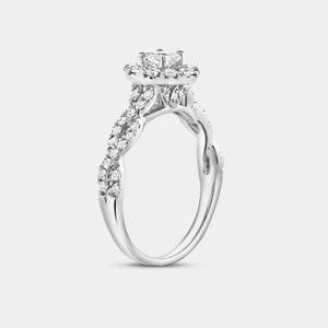 Gilded 1 Carat Lab-Grown Diamond Oval-Shaped Halo Engagement Ring with a Braided Shank