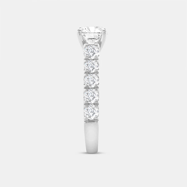 2 Carat Lab-Grown Diamond Solitaire Plus Engagement Ring with a Round-Shaped Center and Composite Sides — GILDED New York