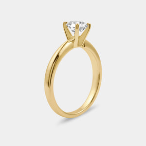 Gilded 1 and 1/2 Carat Lab-Grown Diamond Solitaire Round-Shaped Bridal Set