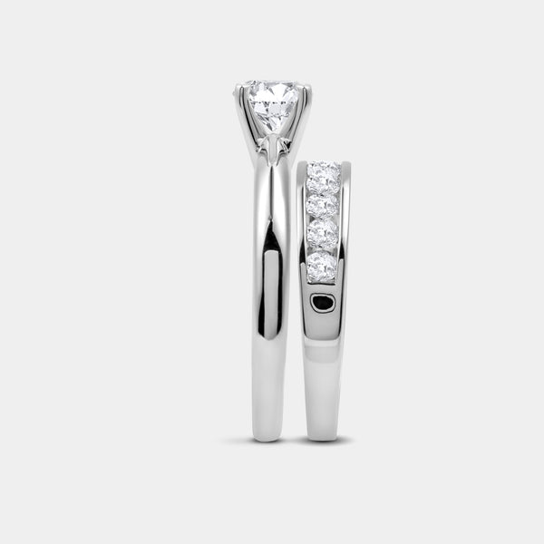 1 and 1/2 Carat Lab-Grown Diamond Solitaire Round-Shaped Bridal Set — GILDED New York