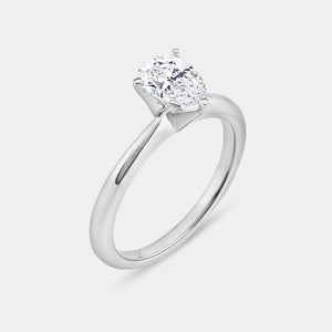 Gilded 1 and 1/2 Carat Lab-Grown Diamond Solitaire Pear-Shaped Bridal Set