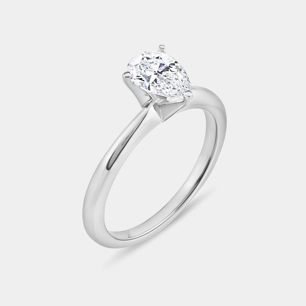 1 and 1/2 Carat Lab-Grown Diamond Solitaire Pear-Shaped Bridal Set — GILDED New York