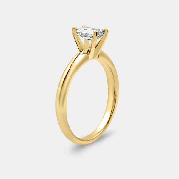 1 and 1/2 Carat Lab-Grown Diamond Solitaire Emerald-Cut Bridal Set — GILDED New York