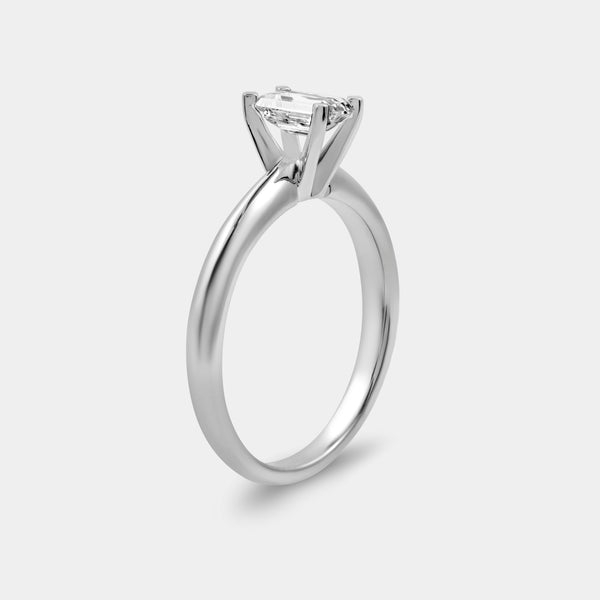1 and 1/2 Carat Lab-Grown Diamond Solitaire Emerald-Cut Bridal Set — GILDED New York