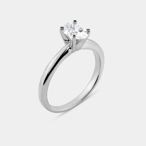 Gilded 1 and 1/2 Carat Lab-Grown Diamond Solitaire Oval-Shaped Bridal Set