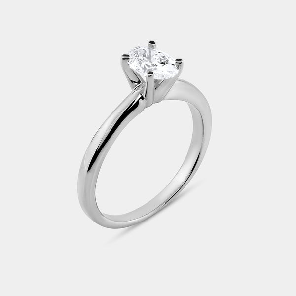 1 and 1/2 Carat Lab-Grown Diamond Solitaire Oval-Shaped Bridal Set — GILDED New York