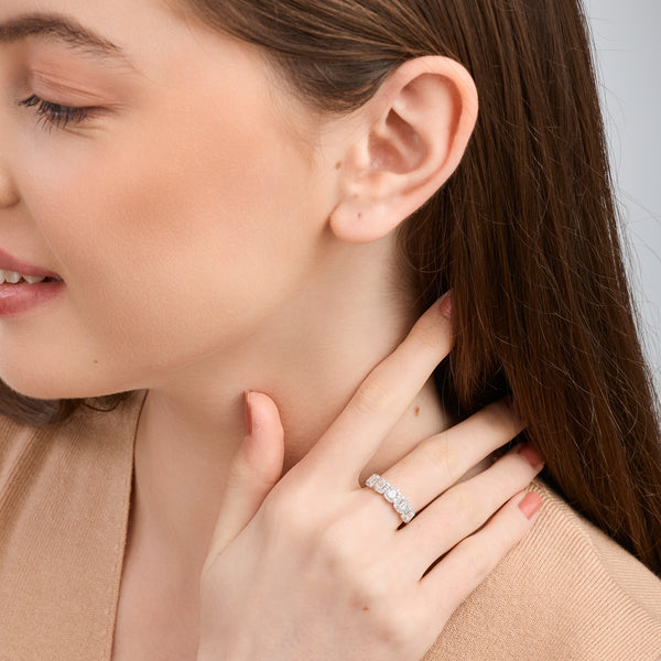 3/4 Carat Lab-Grown Diamond Emerald-Cut Wedding Band — GILDED New York