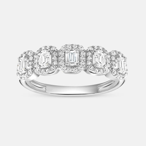 Gilded 3/4 Carat Lab-Grown Diamond Emerald-Cut Wedding Band