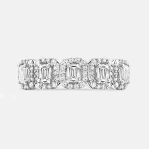 Gilded 3/4 Carat Lab-Grown Diamond Emerald-Cut Wedding Band