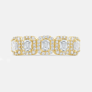 Gilded 3/4 Carat Lab-Grown Diamond Emerald-Cut Wedding Band