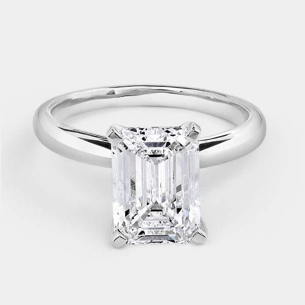 3 Carat Lab-Grown Diamond Emerald-Cut Classic Solitaire Ring — GILDED New York