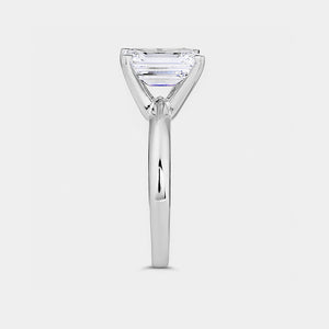 Gilded 3 Carat Lab-Grown Diamond Emerald-Cut Classic Solitaire Ring