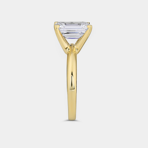 3 Carat Lab-Grown Diamond Emerald-Cut Classic Solitaire Ring — GILDED New York