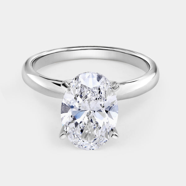 3 Carat Lab-Grown Diamond Oval-Shaped Classic Solitaire Ring — GILDED New York
