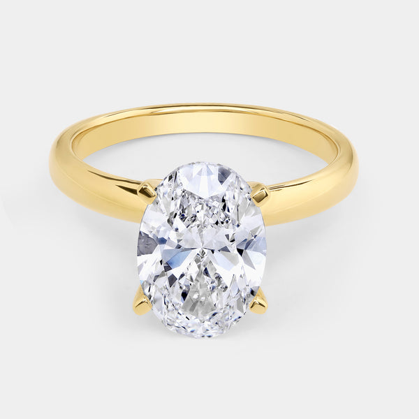 3 Carat Lab-Grown Diamond Oval-Shaped Classic Solitaire Ring — GILDED New York
