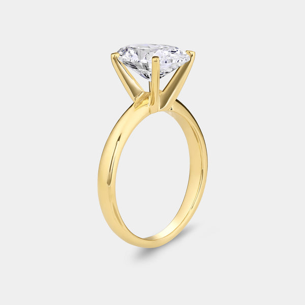3 Carat Lab-Grown Diamond Oval-Shaped Classic Solitaire Ring — GILDED New York
