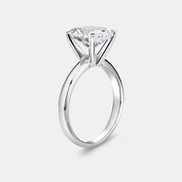 3 Carat Lab-Grown Diamond Oval-Shaped Classic Solitaire Ring — GILDED New York