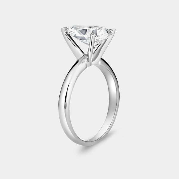 3 Carat Lab-Grown Diamond Pear-Shaped Classic Solitaire Ring — GILDED New York
