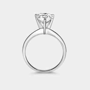 Gilded 3 Carat Lab-Grown Diamond Pear-Shaped Classic Solitaire Ring