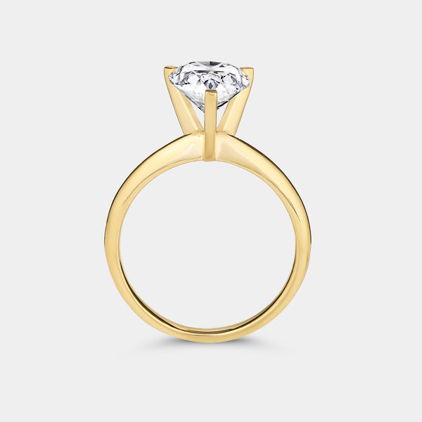 3 Carat Lab-Grown Diamond Pear-Shaped Classic Solitaire Ring — GILDED New York