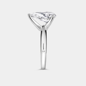 Gilded 3 Carat Lab-Grown Diamond Pear-Shaped Classic Solitaire Ring