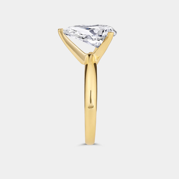3 Carat Lab-Grown Diamond Pear-Shaped Classic Solitaire Ring — GILDED New York