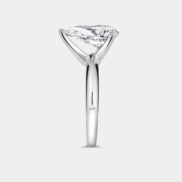 3 Carat Lab-Grown Diamond Pear-Shaped Classic Solitaire Ring — GILDED New York