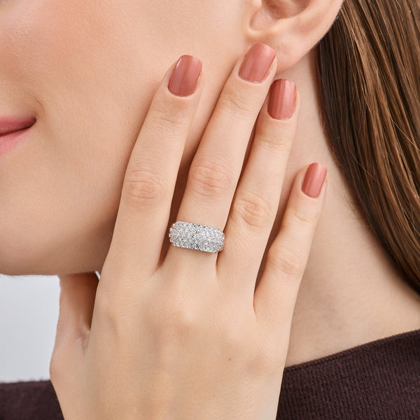 1 Carat Lab-Grown Diamond Five-Row Domed V-Prong-Set Anniversary Band — GILDED New York