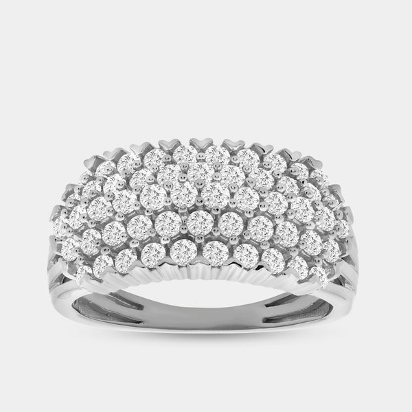 1 Carat Lab-Grown Diamond Five-Row Domed V-Prong-Set Anniversary Band — GILDED New York