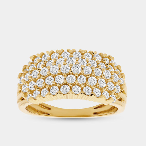 1 Carat Lab-Grown Diamond Five-Row Domed V-Prong-Set Anniversary Band — GILDED New York