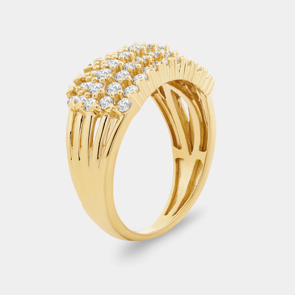 1 Carat Lab-Grown Diamond Five-Row Domed V-Prong-Set Anniversary Band — GILDED New York